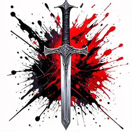 thanos sword and the infinity tattoo design idea