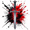 thanos sword and the infinity tattoo design idea