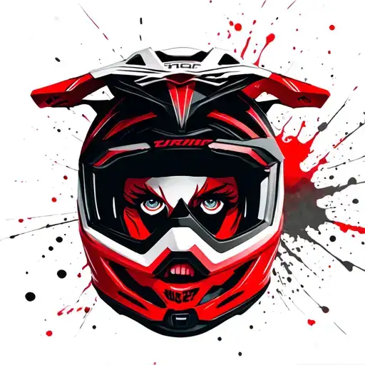 forest Mountain mtb helmet with girl tattoo design idea