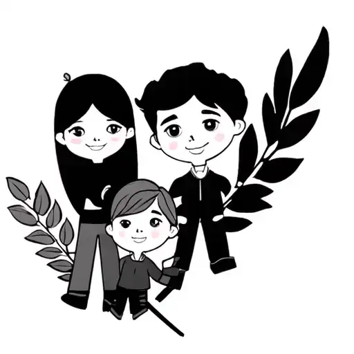 Names Danielle, Aidan, Evan and Ava tattoo design idea