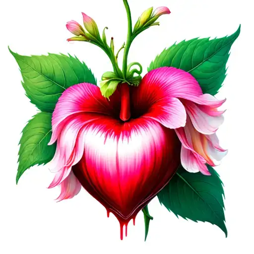 bleeding heart flower blooming tattoo design idea