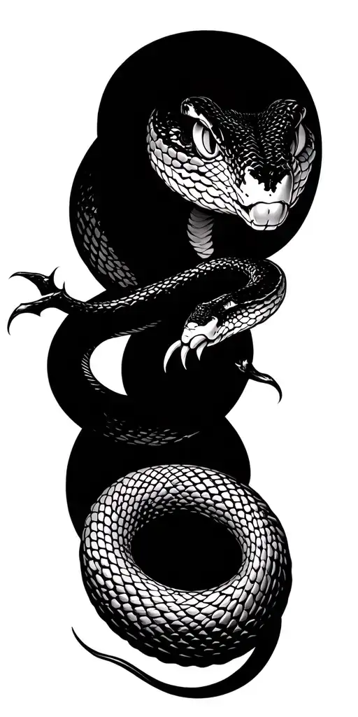 The snake is tapping the hand tattoo design idea