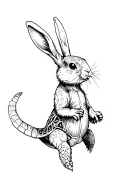 Turtle kicks Rabbit tattoo design idea