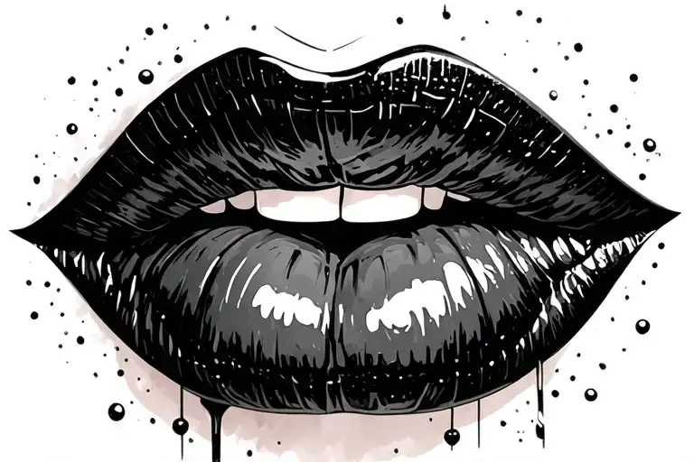"Chismas" lips tattoo design idea