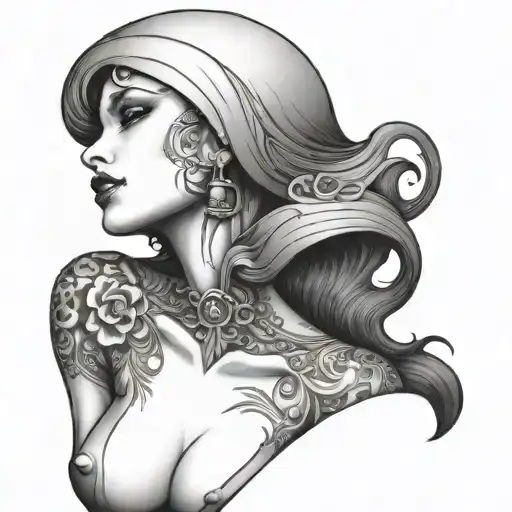 sexy woman tattoo design idea