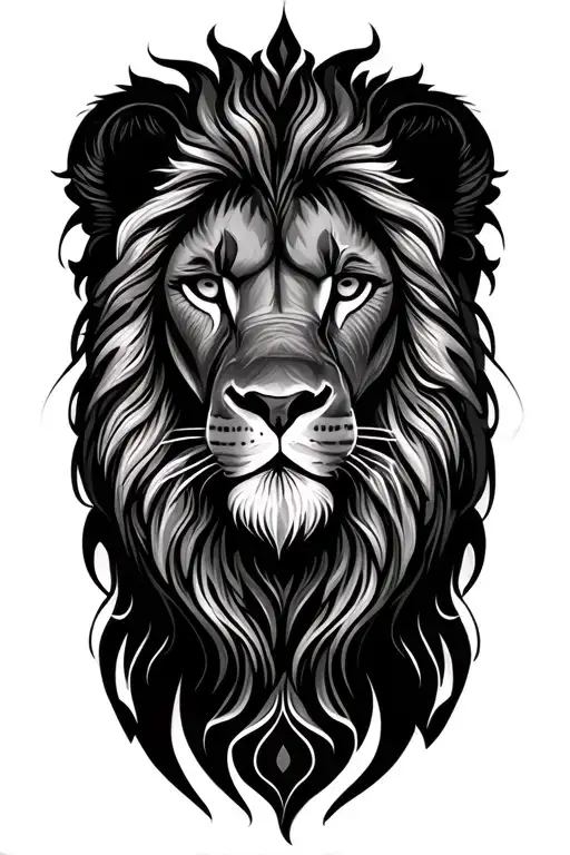 lion head with mandala tattoo design idea