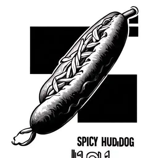 spicy hotdog full body tattoo design idea