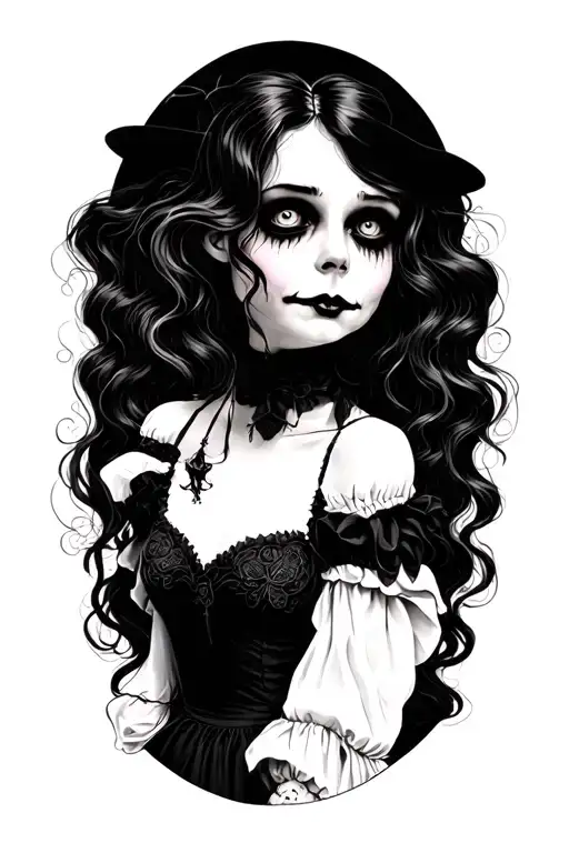 Tim Burton alice tattoo design idea