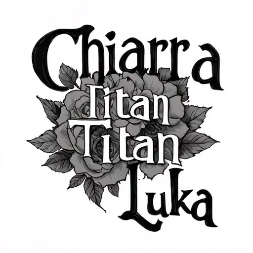 "Chiara Titian Luka" Kid's name tattoo design idea