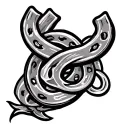 tattoo for a female Theme is two horseshoes with an infinity symbol tattoo design idea