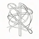 cross intertwined with the name Jamie tattoo design idea