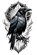 Music, raven and sempiternal logo tattoo design idea
