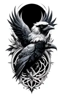 Music, raven and sempiternal logo tattoo design idea
