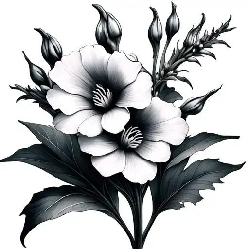 surrealism snapdragon flower tattoo design idea