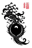 black hole old school style tattoo tattoo design idea