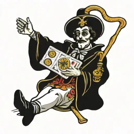 the fool from tarot cards tattoo design idea