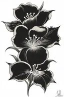 flower and signature incorporated tattoo design idea