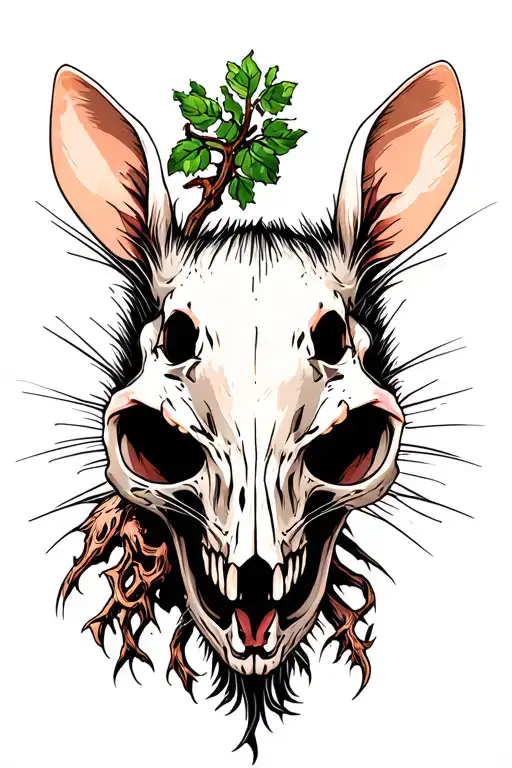rat skull tattoo design idea
