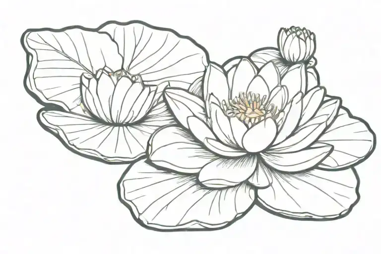 water lily pad tattoo design idea