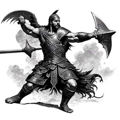 gladiator in battle tattoo design idea