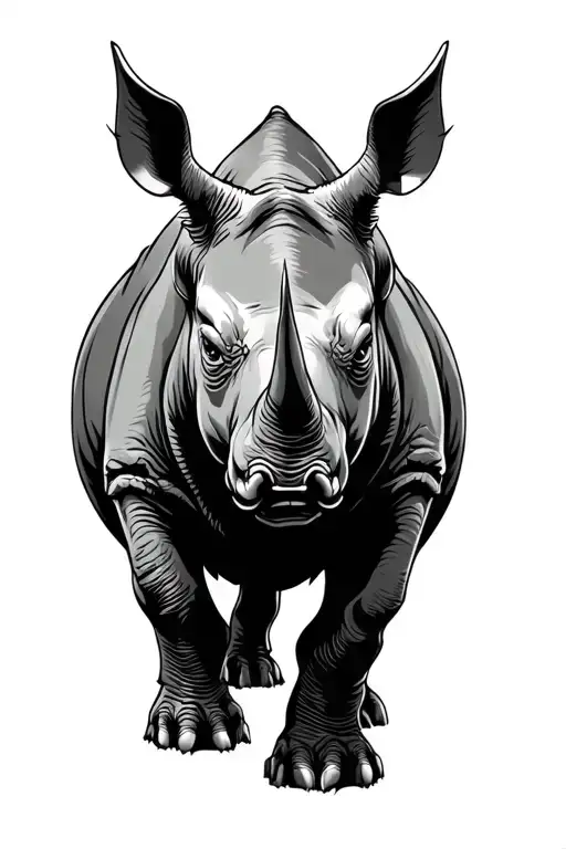 black rhino tattoo design idea