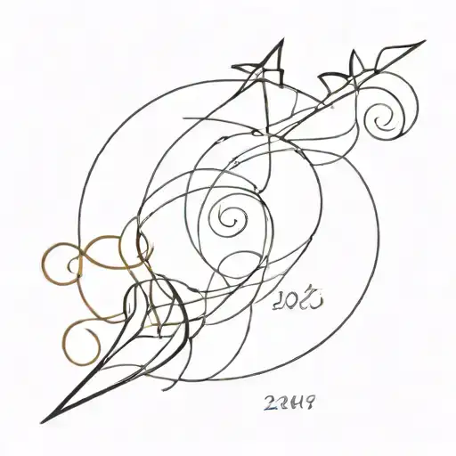 birthdate of January 04 2005 mixed tattoo design idea