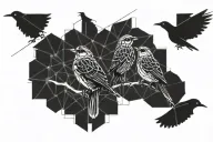 3 little birds perched tattoo design idea