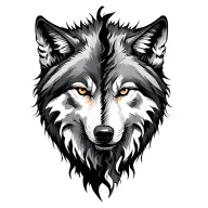 wolf split good and evil tattoo design idea