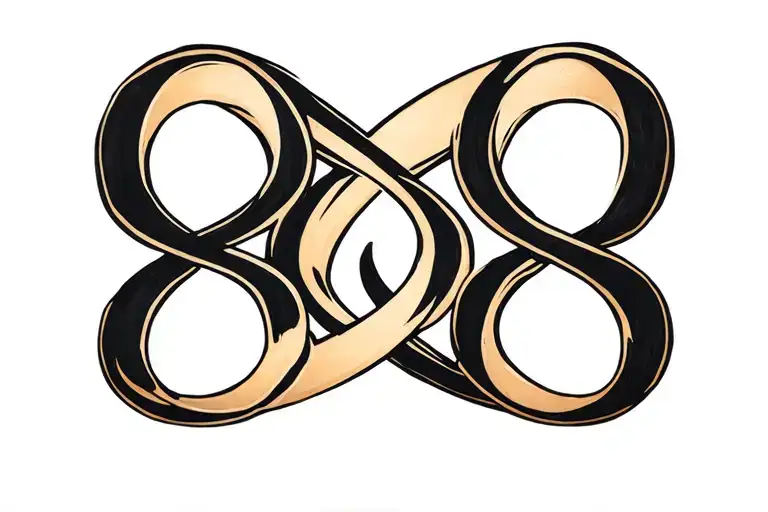 a tatto  ith the numbers 8 and 18, it must have the infinity symbol below it that looks like a shadow of the two 8s  tattoo design idea