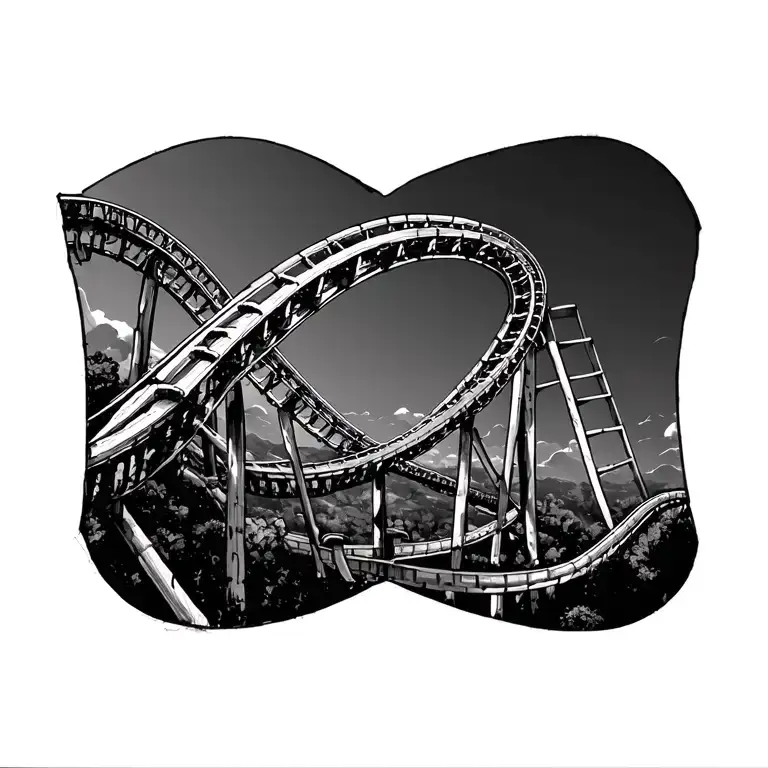 Roller coaster loop tattoo design idea