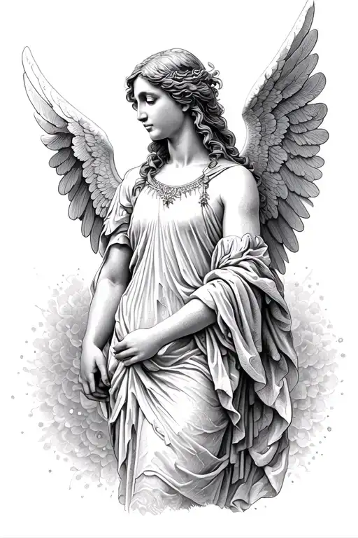 biblically accurate angel seraph angel tattoo design idea