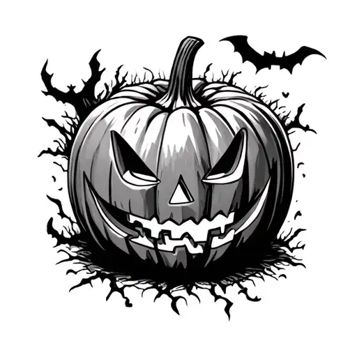 jack o' lantern tattoo design idea
