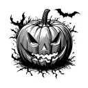 jack o' lantern tattoo design idea