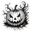 jack o' lantern tattoo design idea