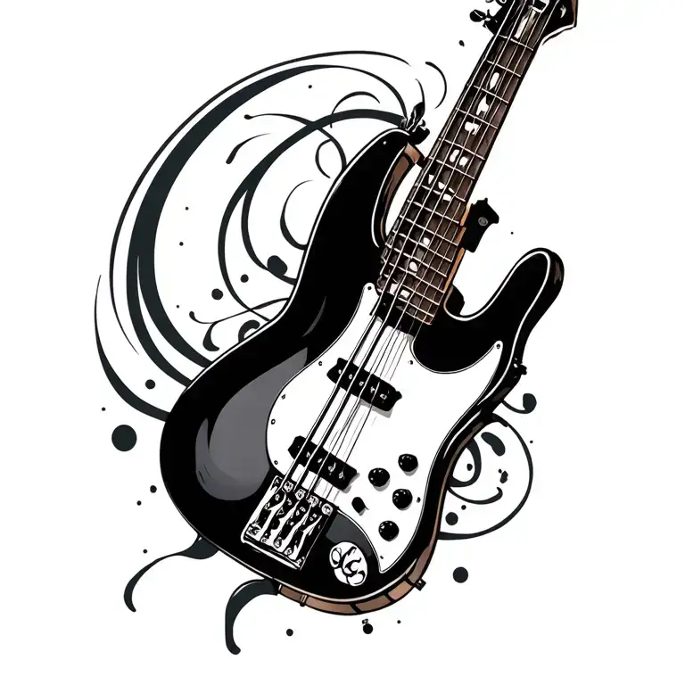 Bass guitar tattoo design idea