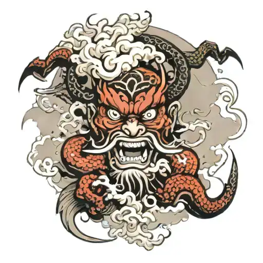 heaven vs hell tattoo design idea