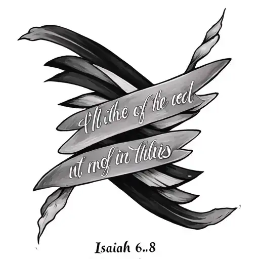 isaiah 6:8 written in the stripes tattoo design idea