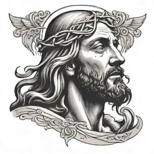 Crying Jesus tattoo design idea