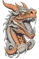dragon with Labrador head  tattoo design idea