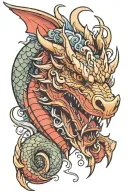 dragon with Labrador head  tattoo design idea