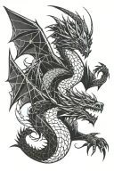 Ice and Fire Dragon tattoo design idea
