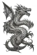 Ice and Fire Dragon tattoo design idea