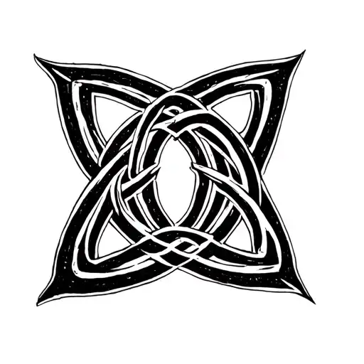triquetra triskele witches knot intertwined tattoo design idea