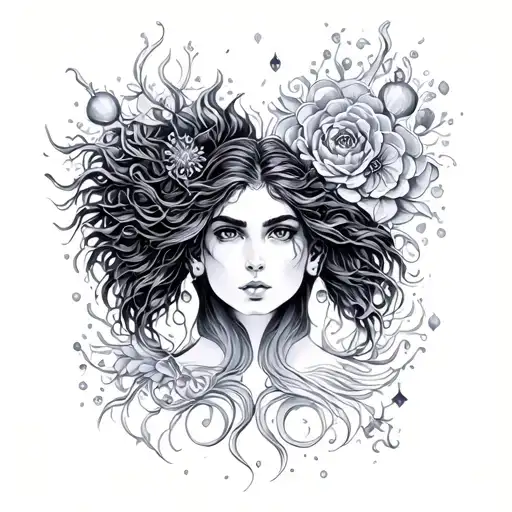 Aquarius And Gemini tattoo design idea