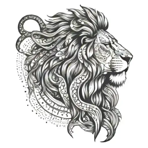 Lion representing God: The lion, traditionally associated with strength, courage and majesty, will be the representation of God. tattoo design idea