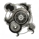 Yin Yang compass tattoo design idea