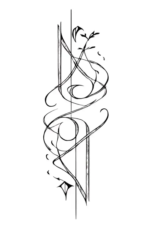 weird mysterious ancient runes in 3 columns tattoo design idea