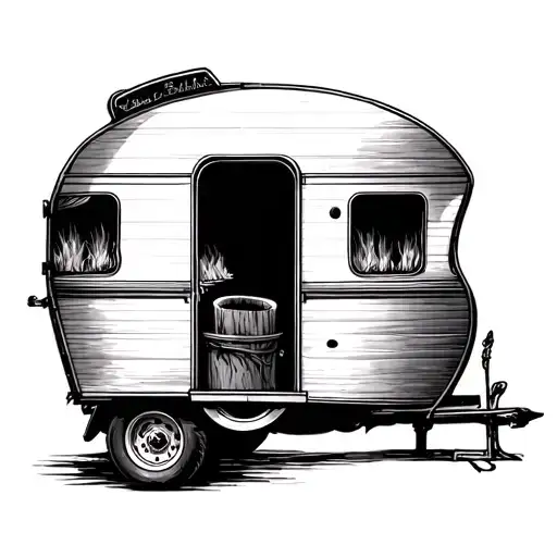Gipsy caravan tattoo design idea