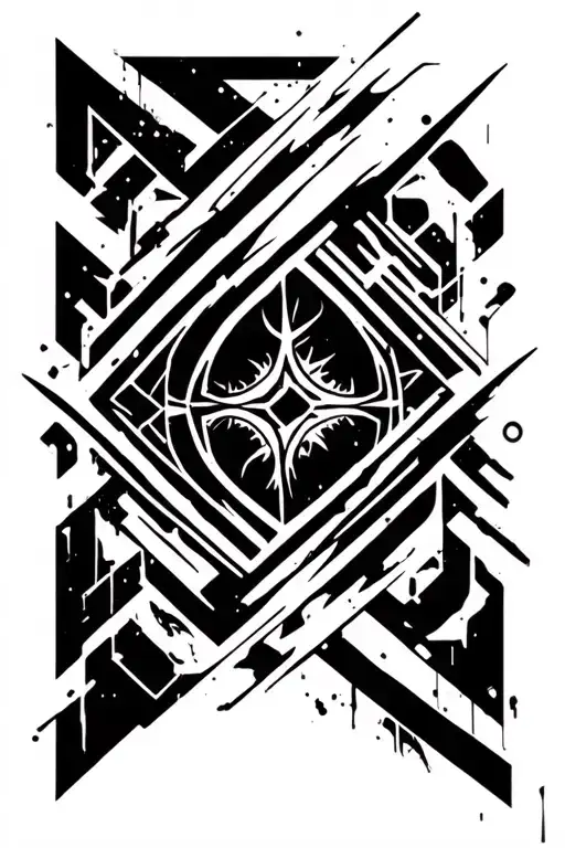 cyber sigilism tattoo design idea