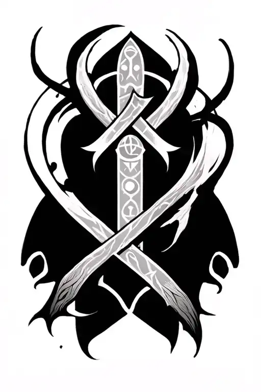 Runes, ancestors, power, knowledge tattoo design idea